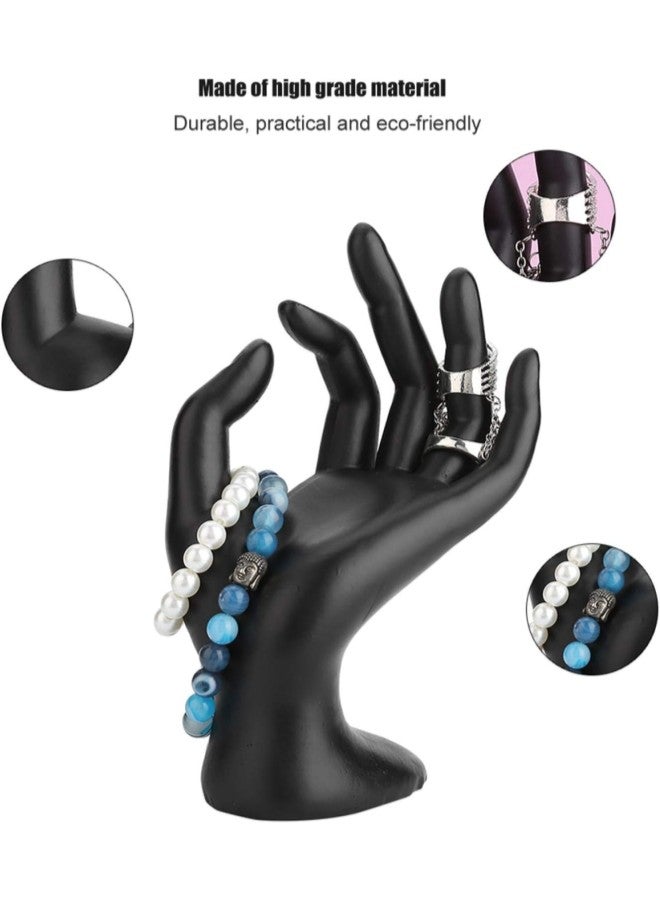 Hand Ring Display, Black Ok Hand Gestured Rings Display Stand Earrings Bracelet Holder Jewelry Organizers Showcase Black Hand Jewellery Stand Hand Mannequin For Rings Jewellery(resin)  - Image 4