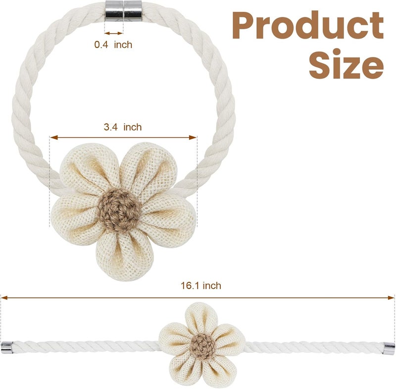 KLOGTSIND Magnetic Curtain Tiebacks, 2 Pack Flower Curtain Holdbacks for Draperies, Elegant Curtain Tie Backs for Boho Bedroom Decor, Toddler Girl Room Decor, Baby Nursery Decor - Image 5