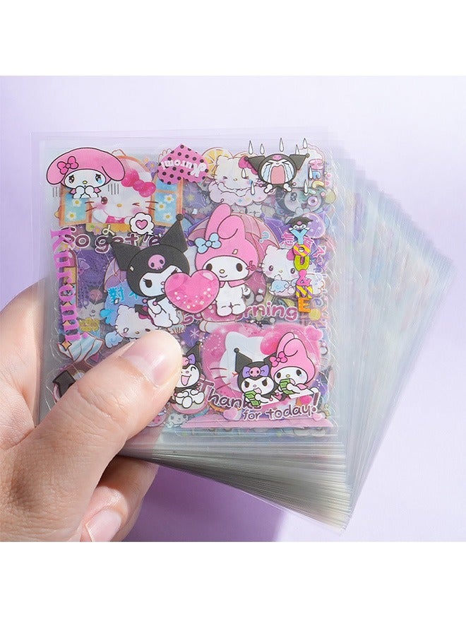 100 Sheets Sanrio Stickers Kit, Anime Cute Stickers, Vinyl Cartoon Aesthetic Decorative Sticker Set, Ideal for Scrapbooking, Journaling, Laptops, and Room Decoration  - Image 2