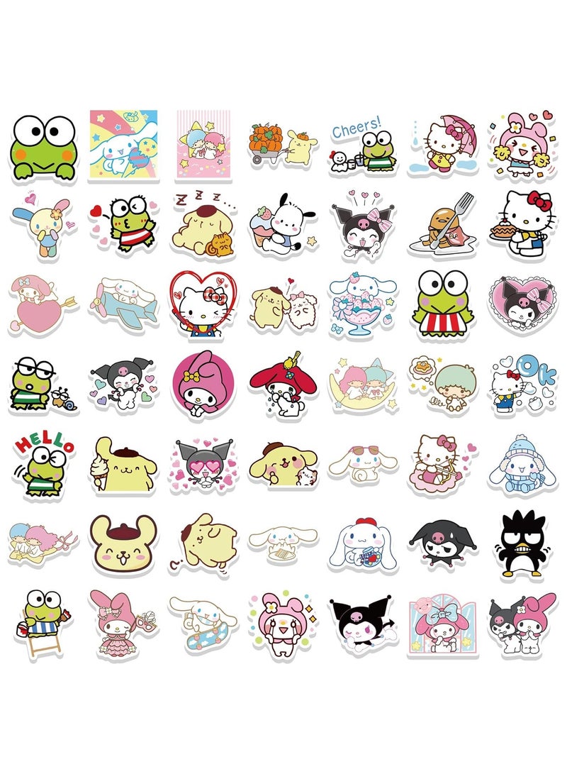 100 Sheets Sanrio Stickers Kit, Anime Cute Stickers, Vinyl Cartoon Aesthetic Decorative Sticker Set, Ideal for Scrapbooking, Journaling, Laptops, and Room Decoration  - Image 5