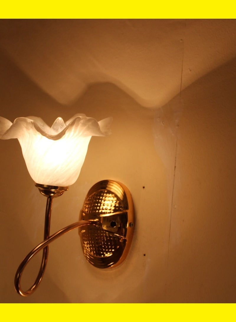 ابليك حائطى جلوب زجاج  ديكورى ابيض-056FLW - Image 2