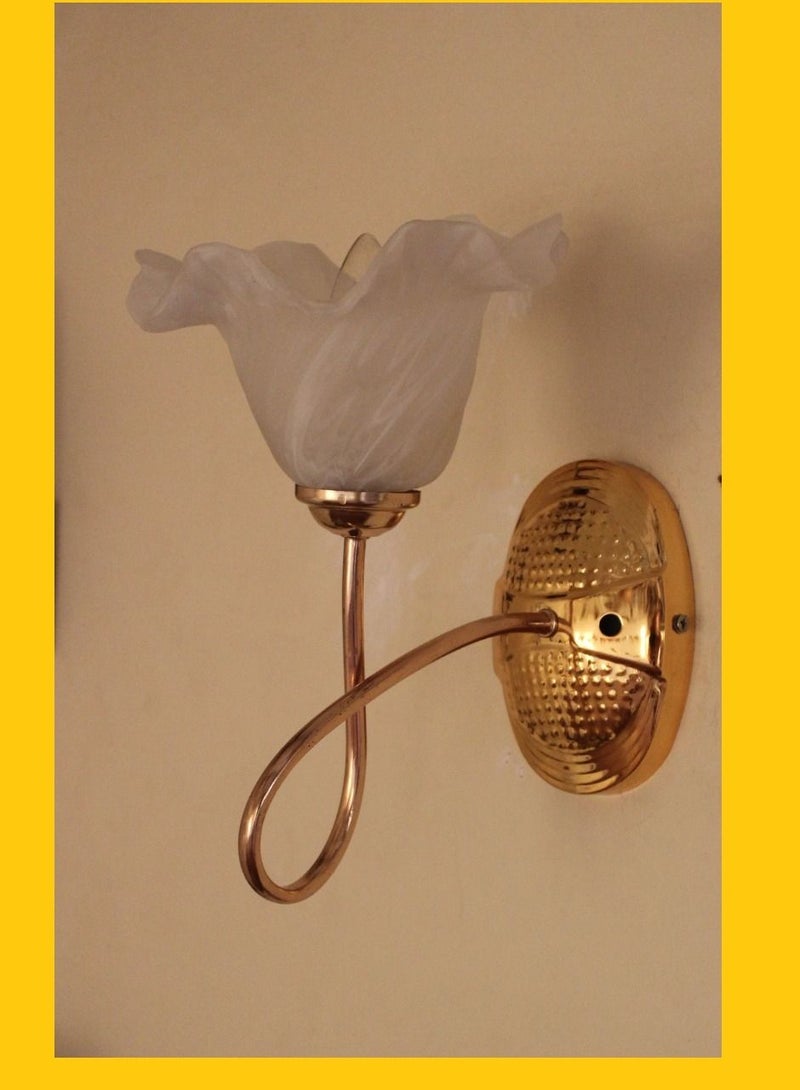 ابليك حائطى جلوب زجاج  ديكورى ابيض-056FLW - Image 4
