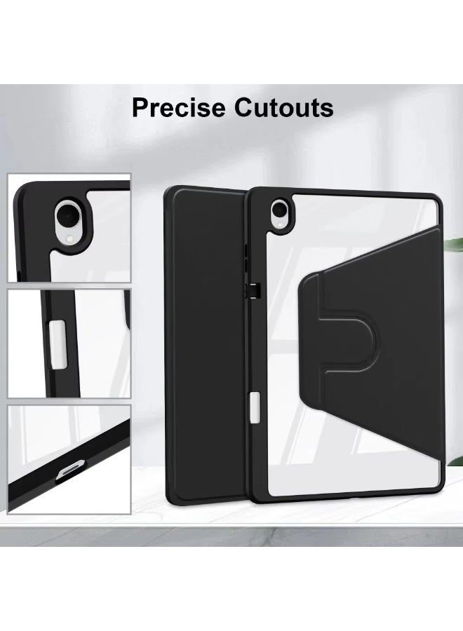 Case for Samsung Galaxy Tab S11 SM-X730/X736B 11Inch 2025 with Pen Slot, 360 Degree Rotating Protective Case Stand, PU Leather + PC Transparent Cover w/Wake/Sleep Tablet Case Cover (Black) - Image 4