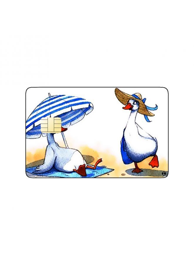 RKN PRINTED BANK CARD STICKER Beautiful Ducks Drawing At Beach - Image 2