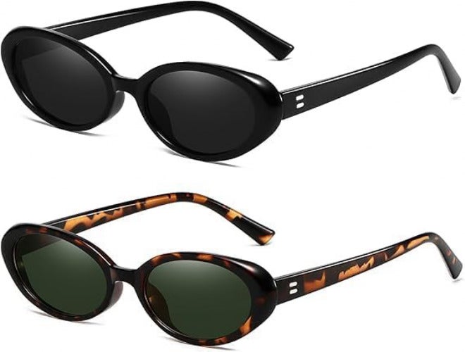 ارويكت نظارات شمسية ريترو (Retro Sunglasses)، نظارات شمسية على شكل عين القط بتصميم عتيق، مزودة بحماية من أشعة الشمس (UV Protection)، مناسبة للنساء والرجال للاستخدام في الأماكن المفتوحة. عدد القطع: 2. - Image 1