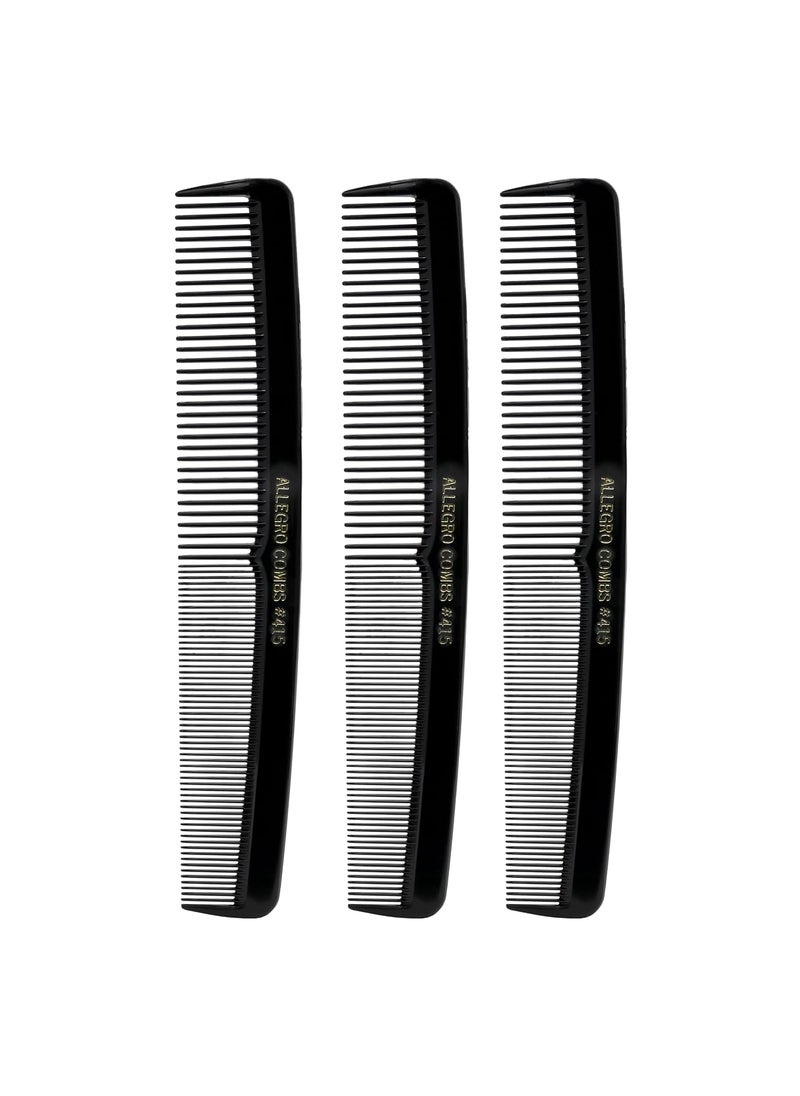 Allegro Combs Allegro Combs #415 Combs for Women, 7 Inches Combs for Men, Parting Comb, Hair Comb, Comb for Men 3 Count (Black) 