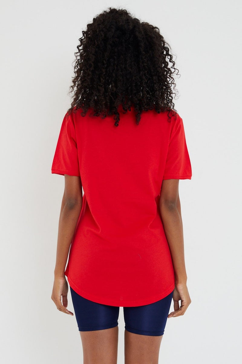 Cool Tarz Cool Style Style Cool Women Red Dirty Collar Loose T-SHIRT-XKTCPS001R24S  - Image 5