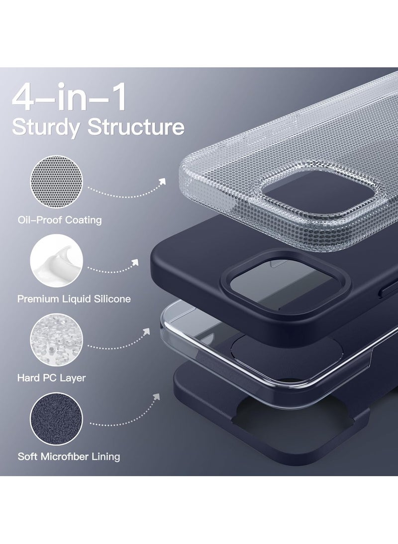 دوسالا جراب iPhone 15 Pro Max، جراب هاتف من السيليكون السائل لهاتف iPhone 15 Pro Max مقاس 6.7 بوصة، غطاء واقٍ ناعم حريري ملون (أزرق) - Image 5