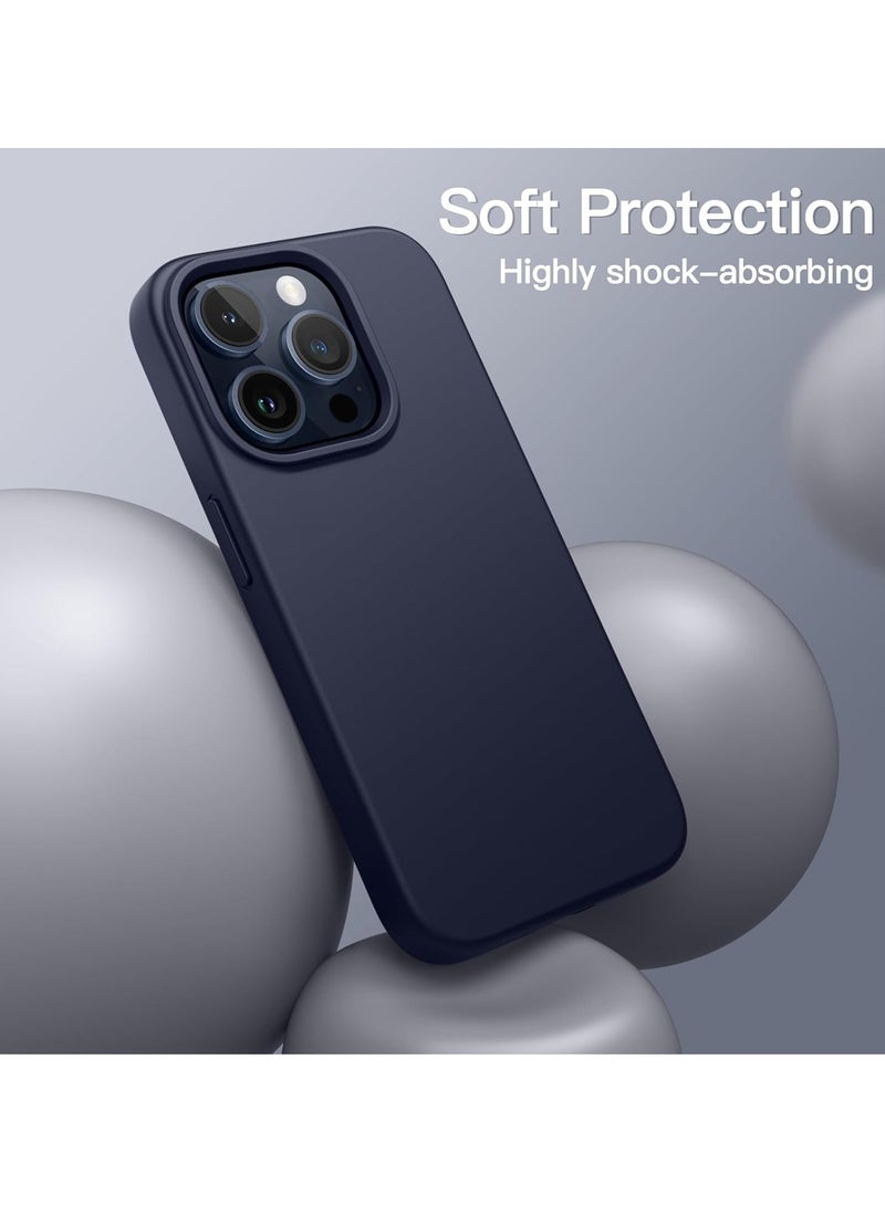 دوسالا جراب iPhone 15 Pro Max، جراب هاتف من السيليكون السائل لهاتف iPhone 15 Pro Max مقاس 6.7 بوصة، غطاء واقٍ ناعم حريري ملون (أزرق) - Image 4