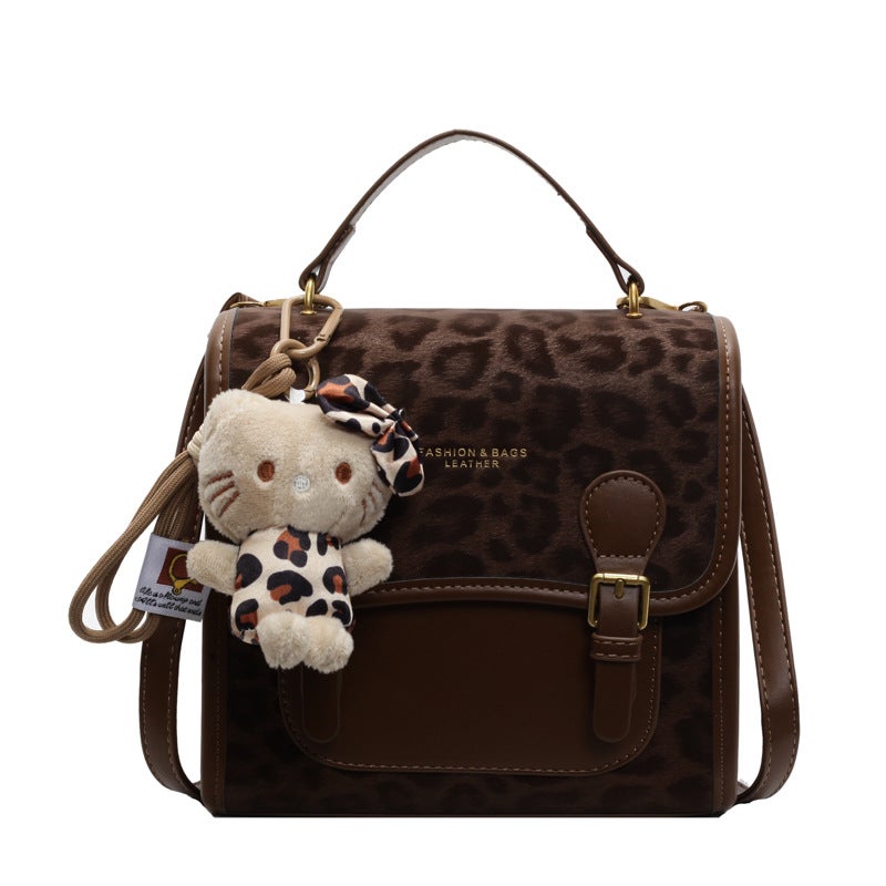 Super Fire Leopard Print Casual Backpack Women'S Fashionable Large Capacity Hand Shoulder Crossbody Bag - Image 1