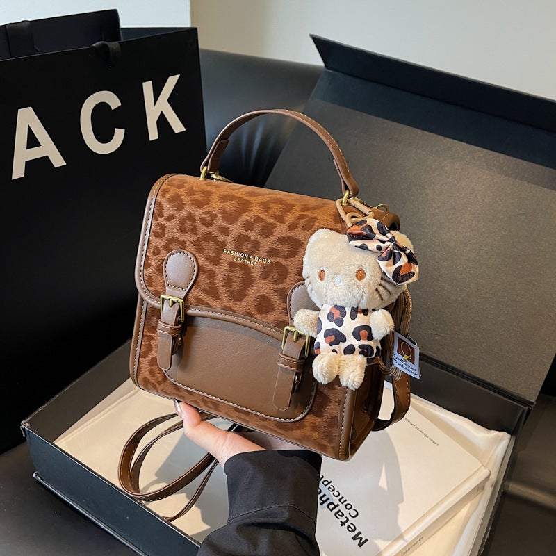 Super Fire Leopard Print Casual Backpack Women'S Fashionable Large Capacity Hand Shoulder Crossbody Bag - Image 2