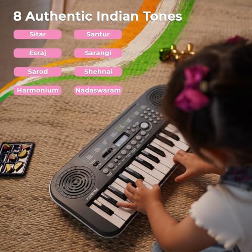 Kadence K-Tone Pink Kids Keyboard–32 Mini Accordion Keys,128 Tones including 15 Realistic Voices & 8 Indian Instruments, 128 Rhythms,30 Demo Songs with power adapter (With Adapter) - Image 3