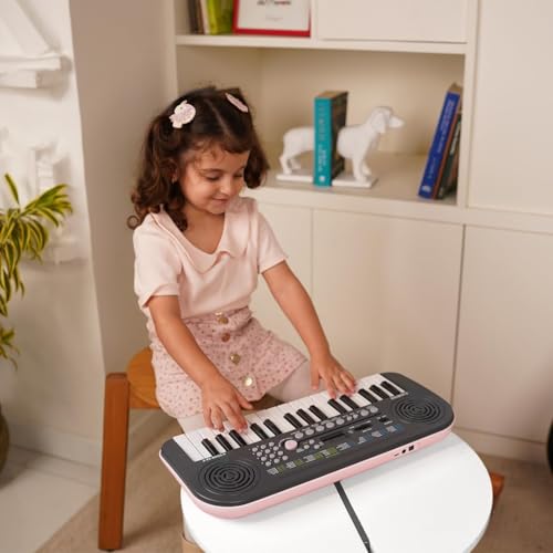 Kadence K-Tone Pink Kids Keyboard–32 Mini Accordion Keys,128 Tones including 15 Realistic Voices & 8 Indian Instruments, 128 Rhythms,30 Demo Songs with power adapter (With Adapter) - Image 4