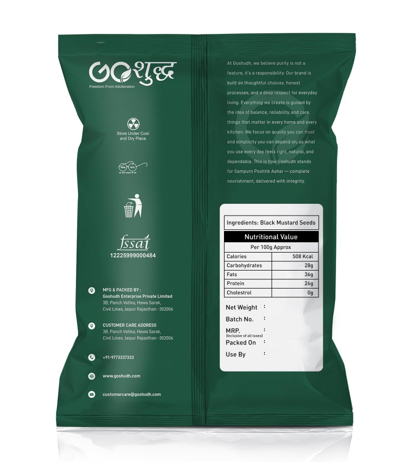 Goshudh Rai Seeds 1 kg Pack | Black Mustard Seeds - Image 2