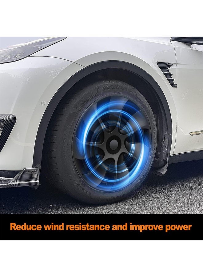 L&E Model Y Wheel Covers/Hubcaps 19 Inch for 2019-2025 Tesla Model Y - Set of 4 Replacement Turbine Style Hub Caps for Stylish Car Decoration and Protection(Symmetrical Design) - Image 5