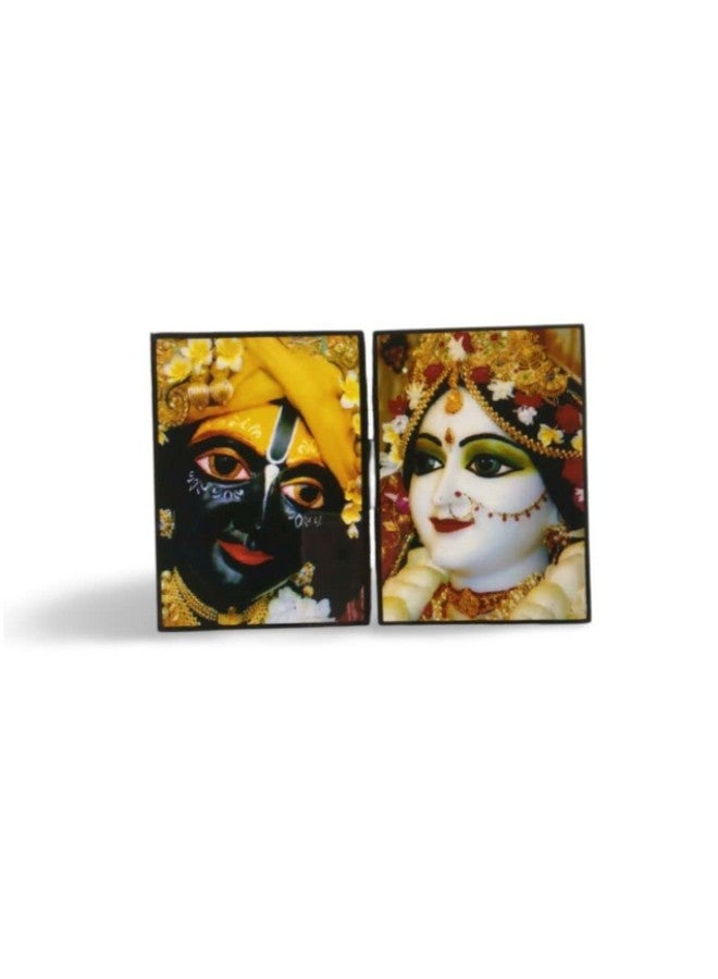 MAYAPURI Iskcon Radha Krishna Framed, Home Decorative Religious Painting (7 X 5 Inch) - Image 1