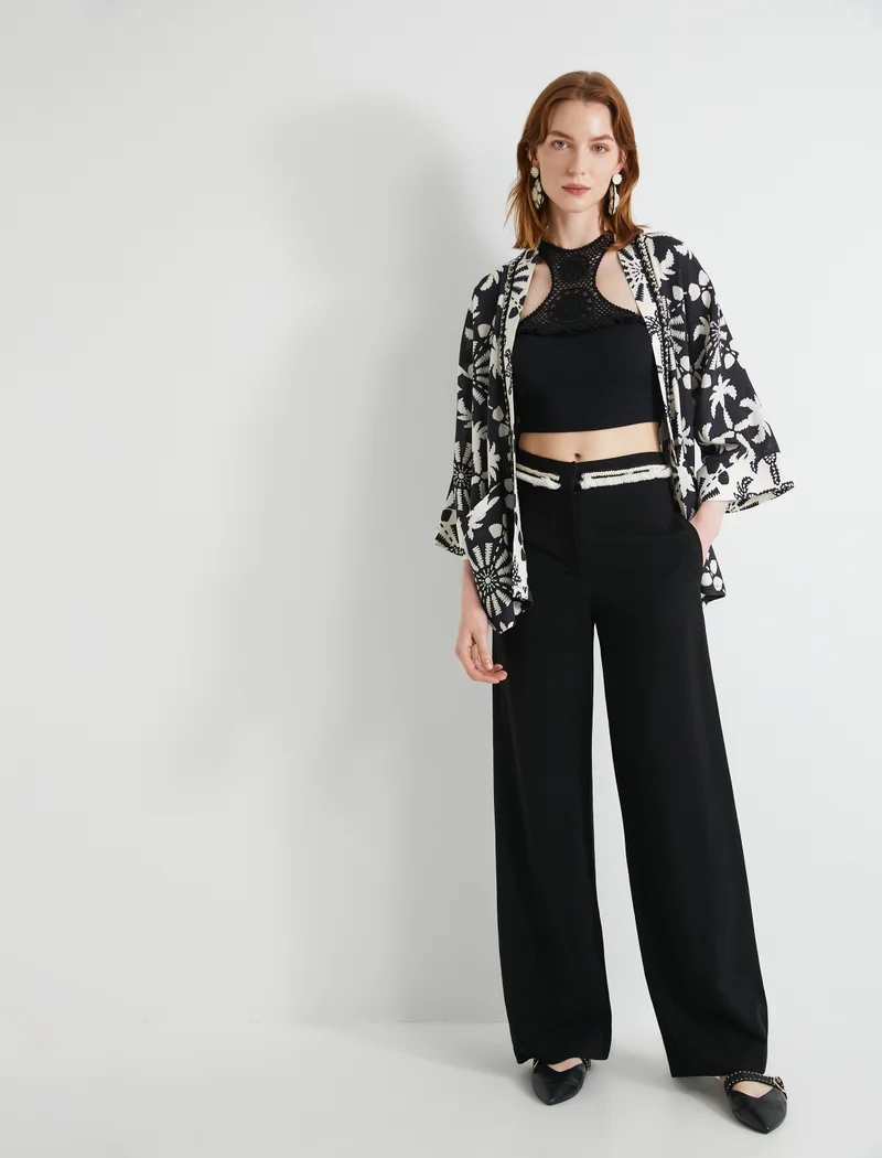 كوتون Wide Leg Palazzo Pants