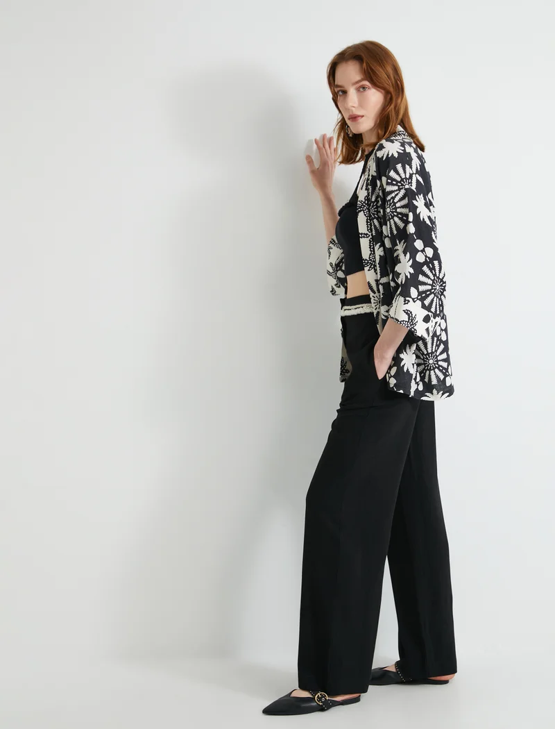 كوتون Wide Leg Palazzo Pants