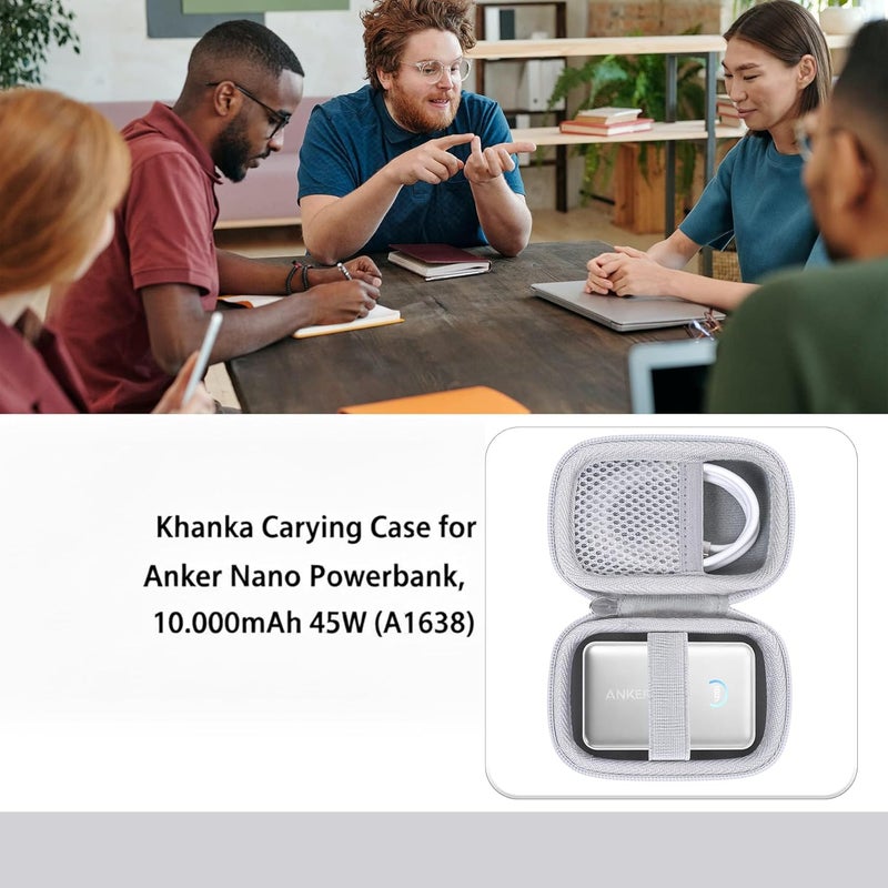 Khanka for Anker Nano Power Bank,10,000mAh 45W(‎A1638) Powerbank Hard Carrying Case,Storage Travel Cover for Anker Nano 45W Max Compact Battery Pack,Case Only (White) - Image 4