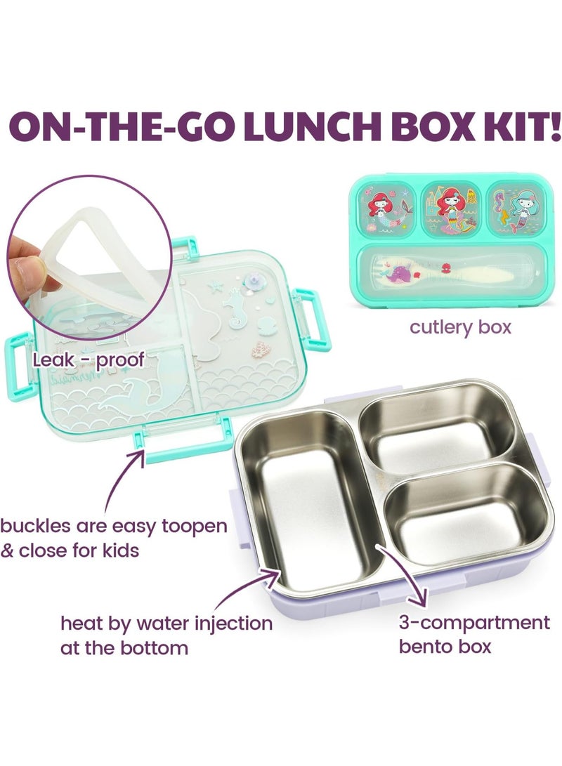 Lucky Kids Lunch Box Set with Insulated Bag, Bento Lunch Container & Utensils – Cute Cartoon Designs for Boys & Girls, Leakproof, BPA-Free, Easy to Carry School Lunch Kit - Image 5