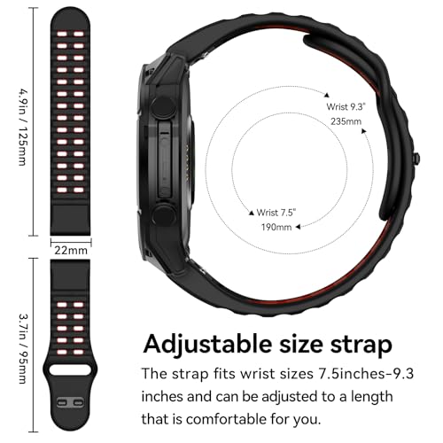 MYSNBKN Compatible with Fenix 8 47mm/Fenix E/Fenix 7/6/5 Watch Band 22mm Easy-fit Silicone Soft Sport Band Replacment for Fenix 7 Pro/Fenix 6 Pro/Fenix 5 Plus/Forerunner 945/935 Smartwatches - Image 4