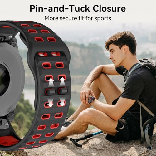 MYSNBKN Compatible with Fenix 8 47mm/Fenix E/Fenix 7/6/5 Watch Band 22mm Easy-fit Silicone Soft Sport Band Replacment for Fenix 7 Pro/Fenix 6 Pro/Fenix 5 Plus/Forerunner 945/935 Smartwatches - Image 3