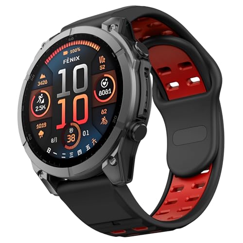 MYSNBKN Compatible with Fenix 8 47mm/Fenix E/Fenix 7/6/5 Watch Band 22mm Easy-fit Silicone Soft Sport Band Replacment for Fenix 7 Pro/Fenix 6 Pro/Fenix 5 Plus/Forerunner 945/935 Smartwatches - Image 1