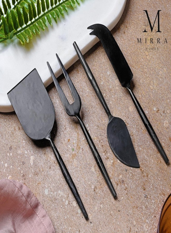 Mirra Sapphire Collection - Cheese Knives Set of 4 with Luxurious Gift Box (Gold) - Image 4