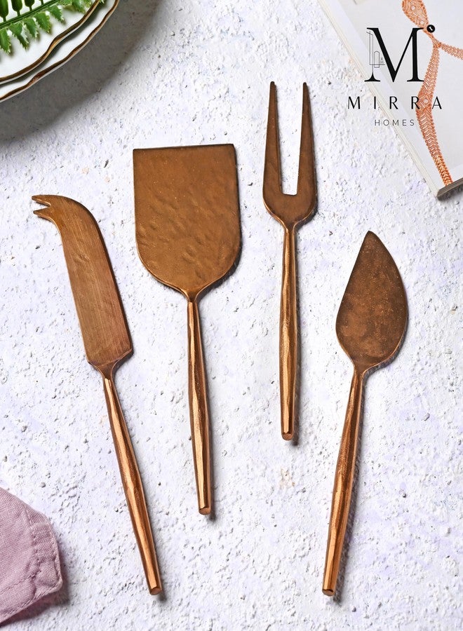 Mirra Sapphire Collection - Cheese Knives Set of 4 with Luxurious Gift Box (Gold) - Image 2