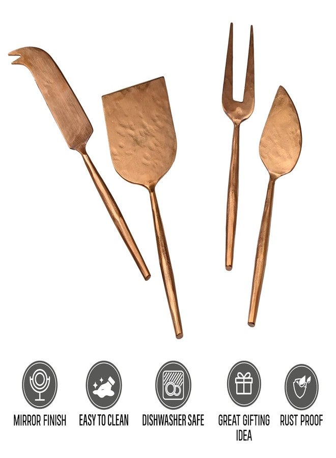 Mirra Sapphire Collection - Cheese Knives Set of 4 with Luxurious Gift Box (Gold) - Image 5