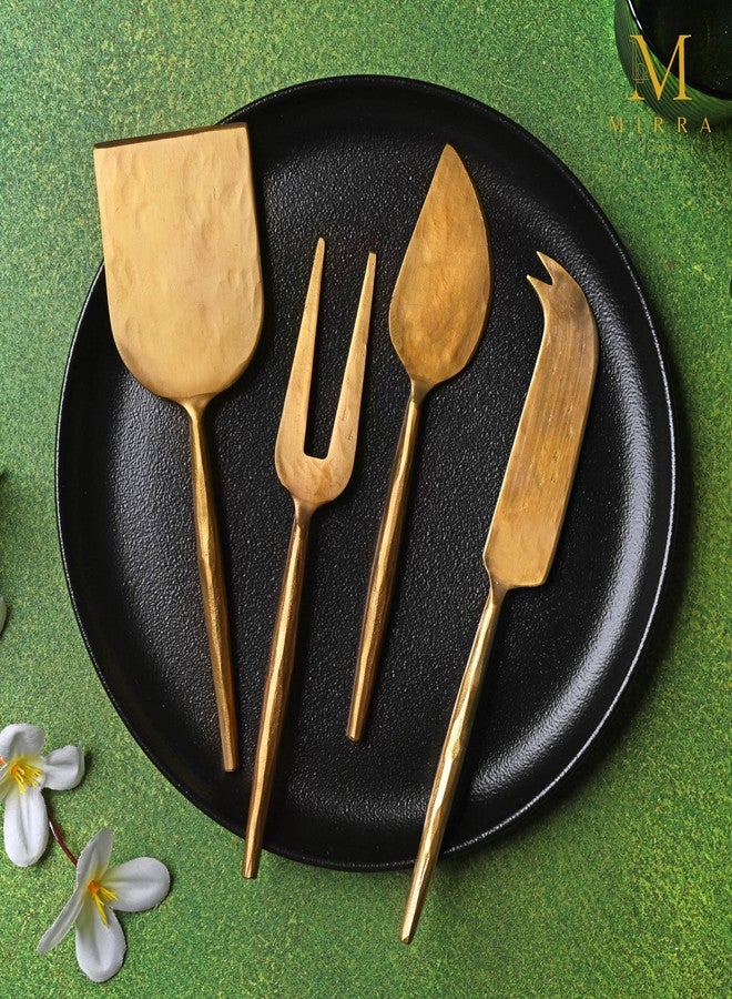 Mirra Sapphire Collection - Cheese Knives Set of 4 with Luxurious Gift Box (Gold) - Image 3