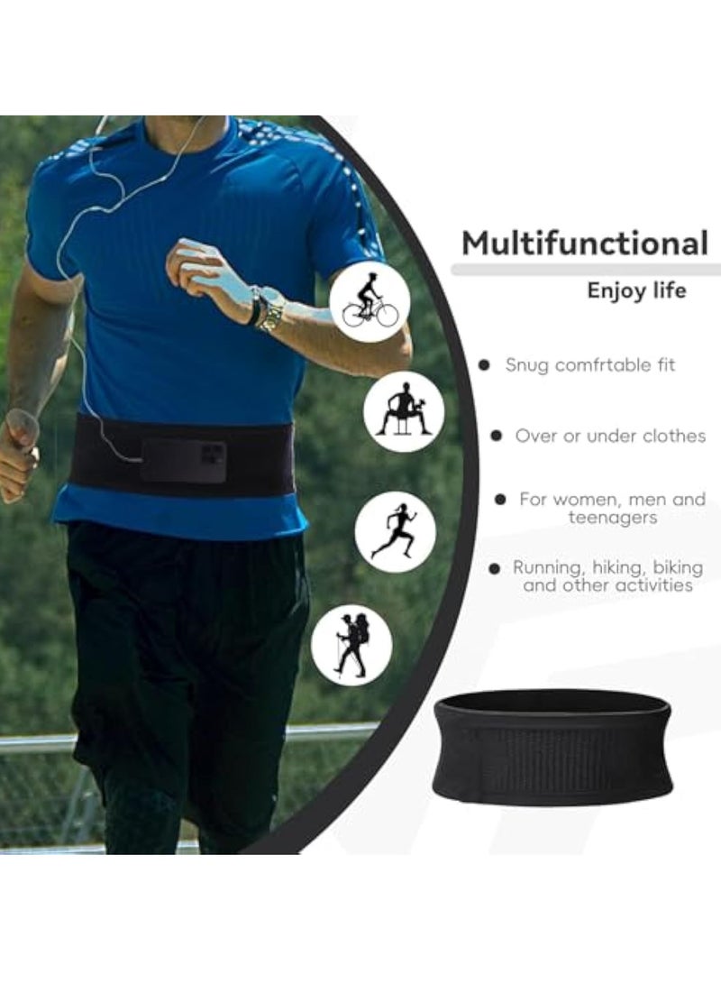 Portable Running Waist Bag 1-Piece Black for Women Nylon Material, Size L, Elastic for 50-75kg Weight - Image 4