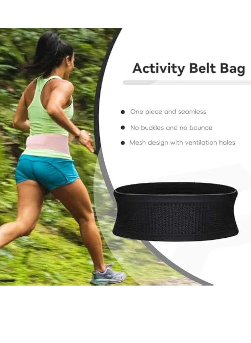 Portable Running Waist Bag 1-Piece Black for Women Nylon Material, Size L, Elastic for 50-75kg Weight - Image 5