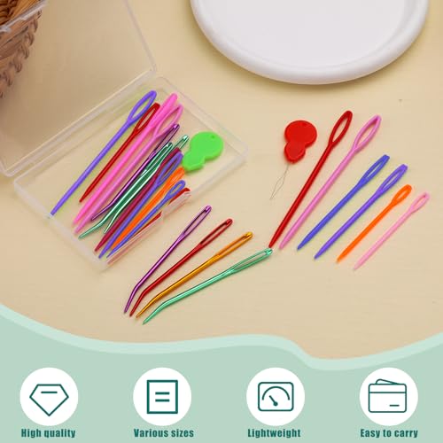 Bupete 25 Pcs Yarn Needles Set, Metal Tapestry Needle, Crochet Needles for Yarn, Large Eye Sewing Needles, Curved Darning Needles, Knitting Needles for Sewing, Knitting, Crochet - Image 3