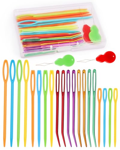 Bupete 25 Pcs Yarn Needles Set, Metal Tapestry Needle, Crochet Needles for Yarn, Large Eye Sewing Needles, Curved Darning Needles, Knitting Needles for Sewing, Knitting, Crochet - Image 1