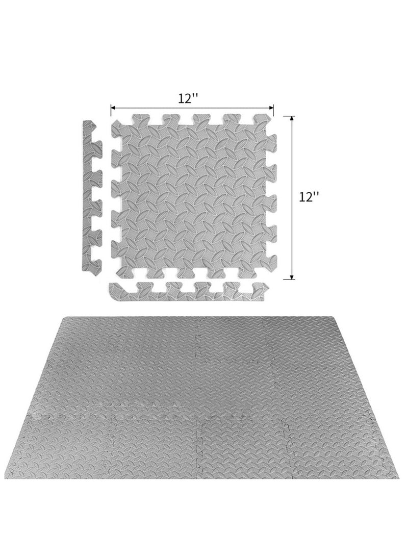 Anmi - Exercise  Mats Pack of 12 ，dimension 12 x 12- EVA Foam Mats with Interlocking Floor Tiles - Exercise underpads for home and fitness equipment(Grey) - Image 1