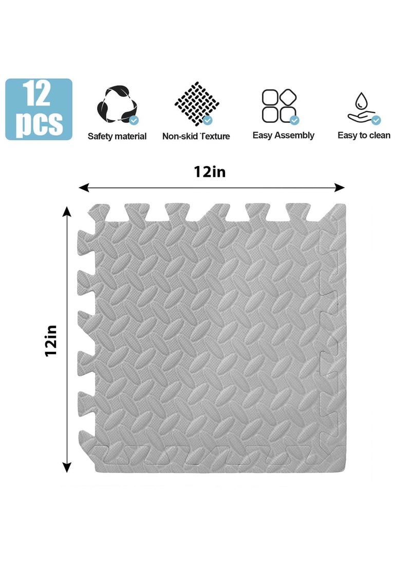 أنمي 12 قطعة 30 * 30 * 1.2 سنتيمتر لغز رمادي رغوة الكلمة ممارسة حصيرة - Image 5
