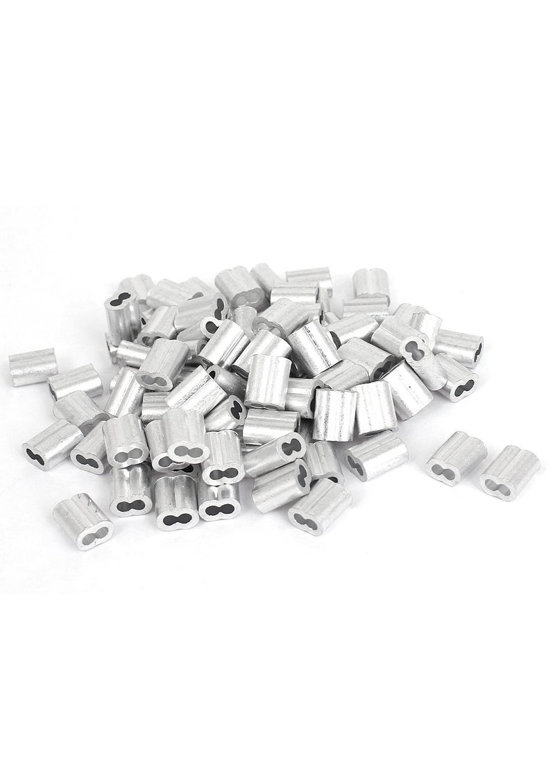 uxcell uxcell 2mm Wire Rope Aluminum Sleeves Clip Fittings Cable Crimps 100pcs 