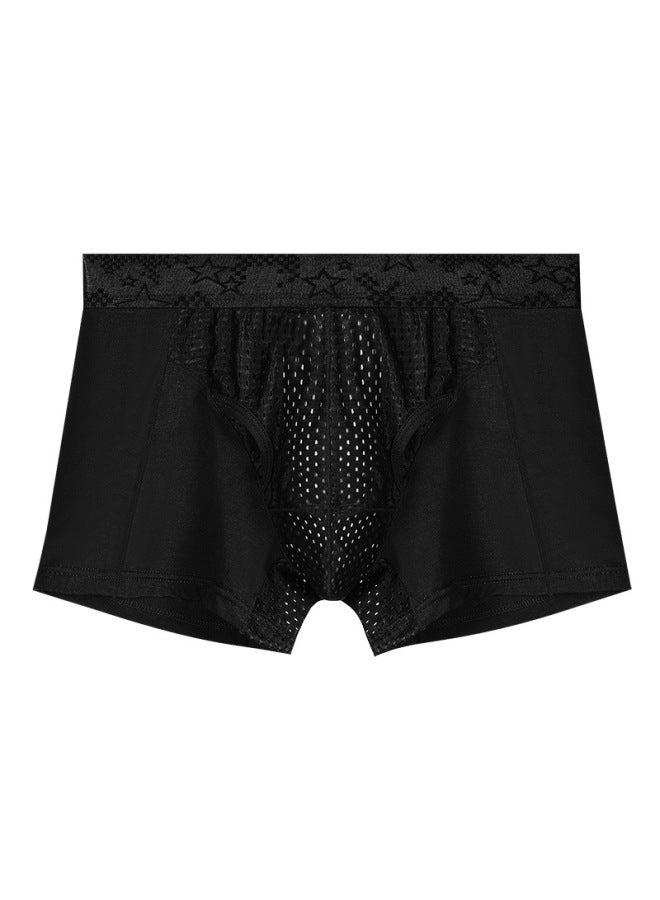 Men's Scrotal Support Underwear With Bullet-style Separation, Ice Silk Pouch For Varicose Veins, Boxer Briefs