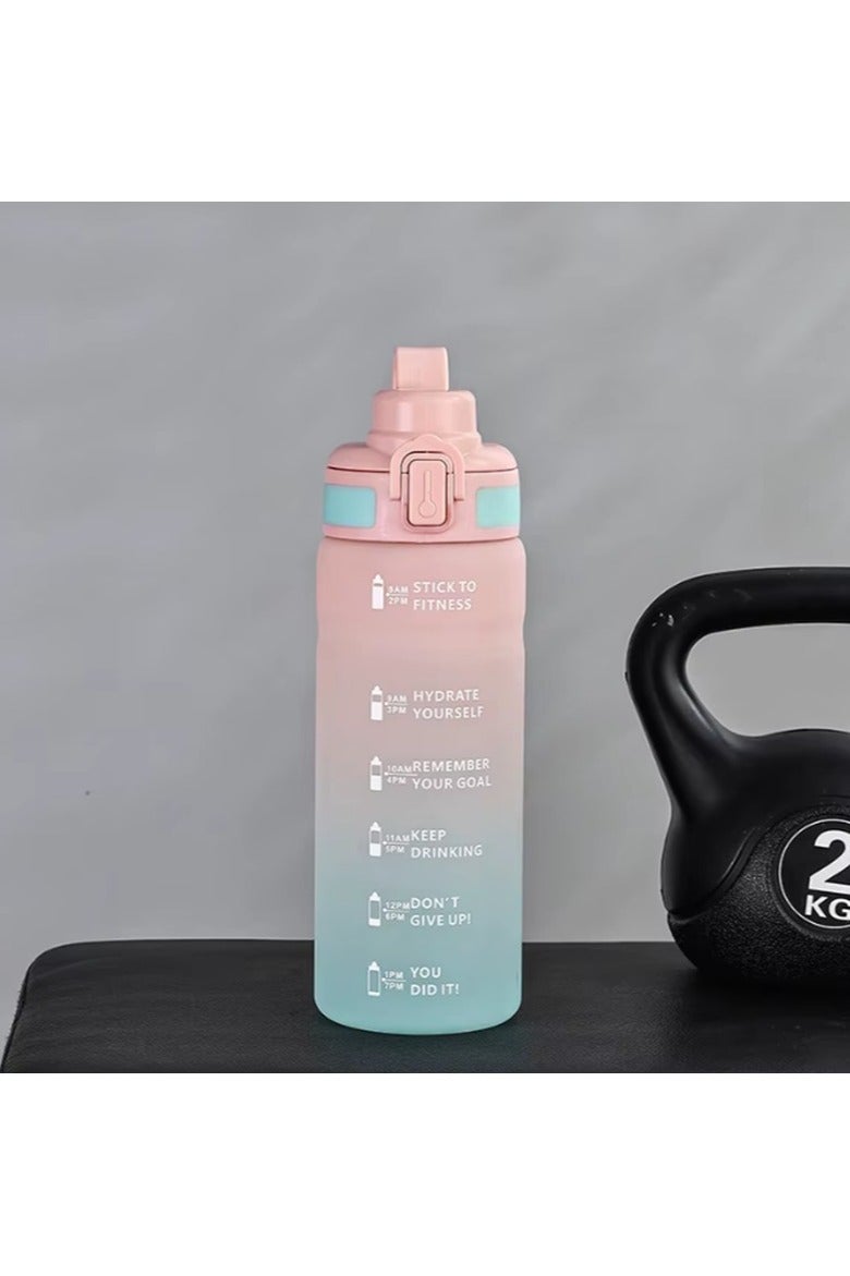 DANDY Sports Motivational Water Bottle 800 ml, Multicolor Tritan Time Marker Unisex Young/Adult Design - Image 2