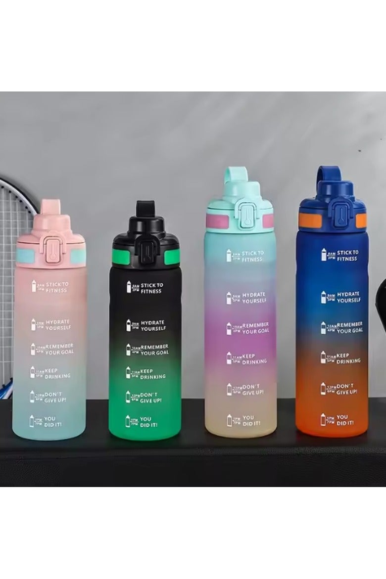 DANDY Sports Motivational Water Bottle 800 ml, Multicolor Tritan Time Marker Unisex Young/Adult Design - Image 1