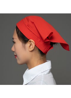 Unisex Triangular Bandana Chef Hat for Restaurant Red