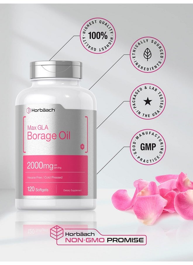 Horbaach Horbäach Borage Oil Capsules 2000 mg | 120 Softgels | 320mg of GLA | Cold Pressed Seed Oil Supplement  - Image 5