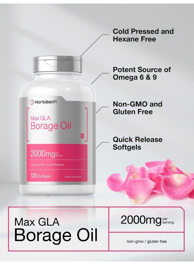 Horbaach Horbäach Borage Oil Capsules 2000 mg | 120 Softgels | 320mg of GLA | Cold Pressed Seed Oil Supplement  - Image 3
