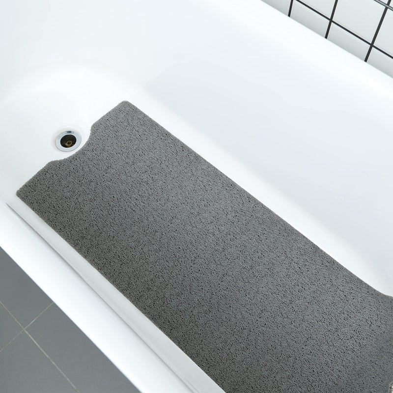 Leotruny Leotruny Bath Tub Shower Mat 40 x 16 Inch Non Slip Soft PVC Loofah Bathtub Mats for Bathroom C01Dark Grey