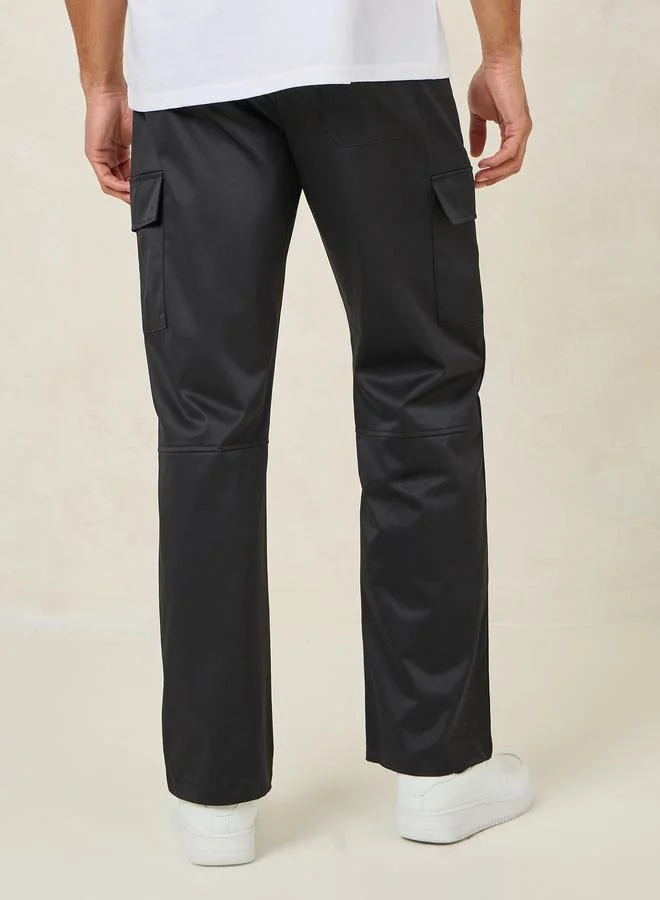 Styli Woven Relaxed Fit Pants with Cargo Pocket Detail