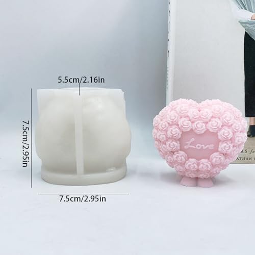 NINEXY Love Heart Candle Silicone Mold Fondant Chocolate Candy Cake Decorating Mold Soap Resin Polymer Clay Mould Wedding Valentine's Day Decor - Image 2