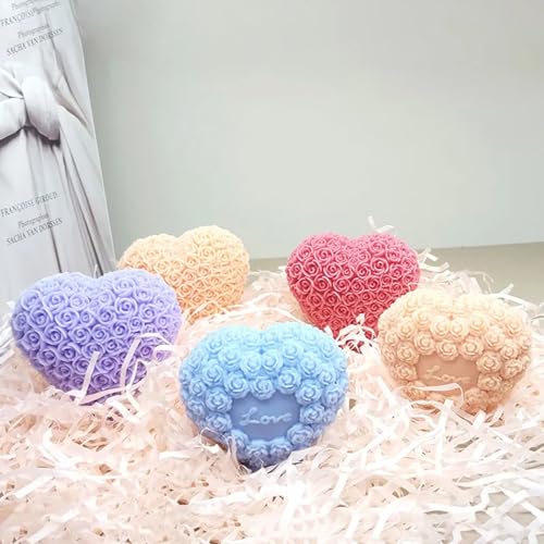 NINEXY Love Heart Candle Silicone Mold Fondant Chocolate Candy Cake Decorating Mold Soap Resin Polymer Clay Mould Wedding Valentine's Day Decor - Image 5
