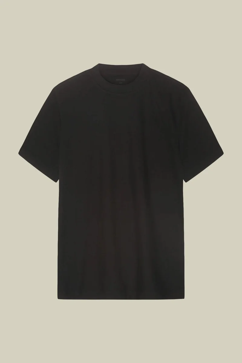 Doppelganger Black Men's T-shirt in 100% cotton jersey with slightly high neck - Black for Men | Best Price UAE