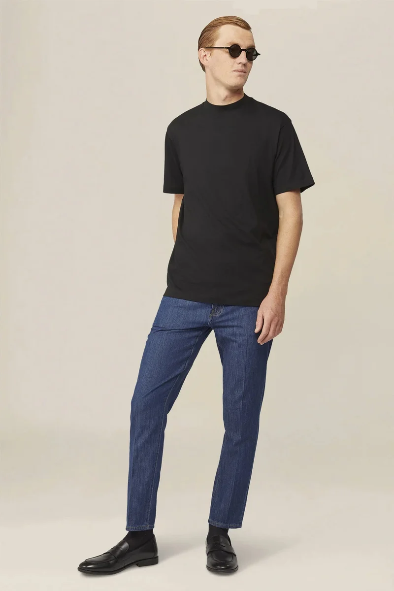 Doppelganger Black Men's T-shirt in 100% cotton jersey with slightly high neck - Black for Men | Best Price UAE